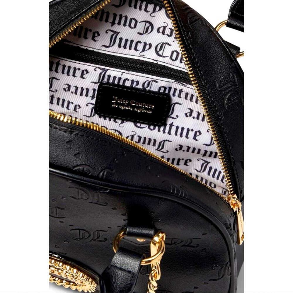 Juicy Couture NWT Black Licorice Semi-Charmed Embossed Satchel Bag Purse (P017) - Picture 2 of 10